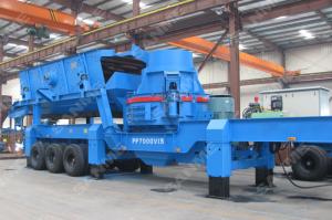 China PP Mobile VSI Portable Crushing Plants High output Feeding Size 65-80mm factory