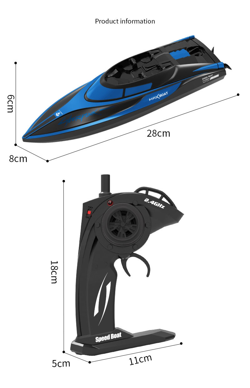 20 KPH High Speed Remote Control Water Play Electric Boats with Plastic Material
