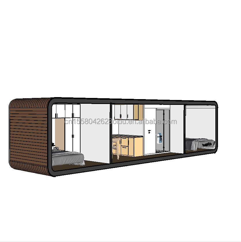 Affordable Family Housing 2 Bedroom Wooden House with Galvanized Steel Square Tube Structure and Garden