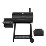 Heavy Duty Large Barrel Charcoal Grill for Garden Smoker DIY Black Cold Rolled