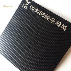 China Black Double Pvc Etched Stainless Steel Sheet NO.88 Line Pattern factory