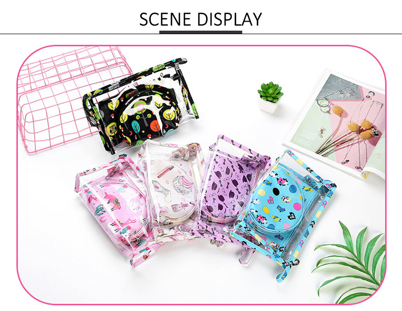 Custom Cute Cartoon Waterproof Polyester Cosmetic Bag Wash Bag