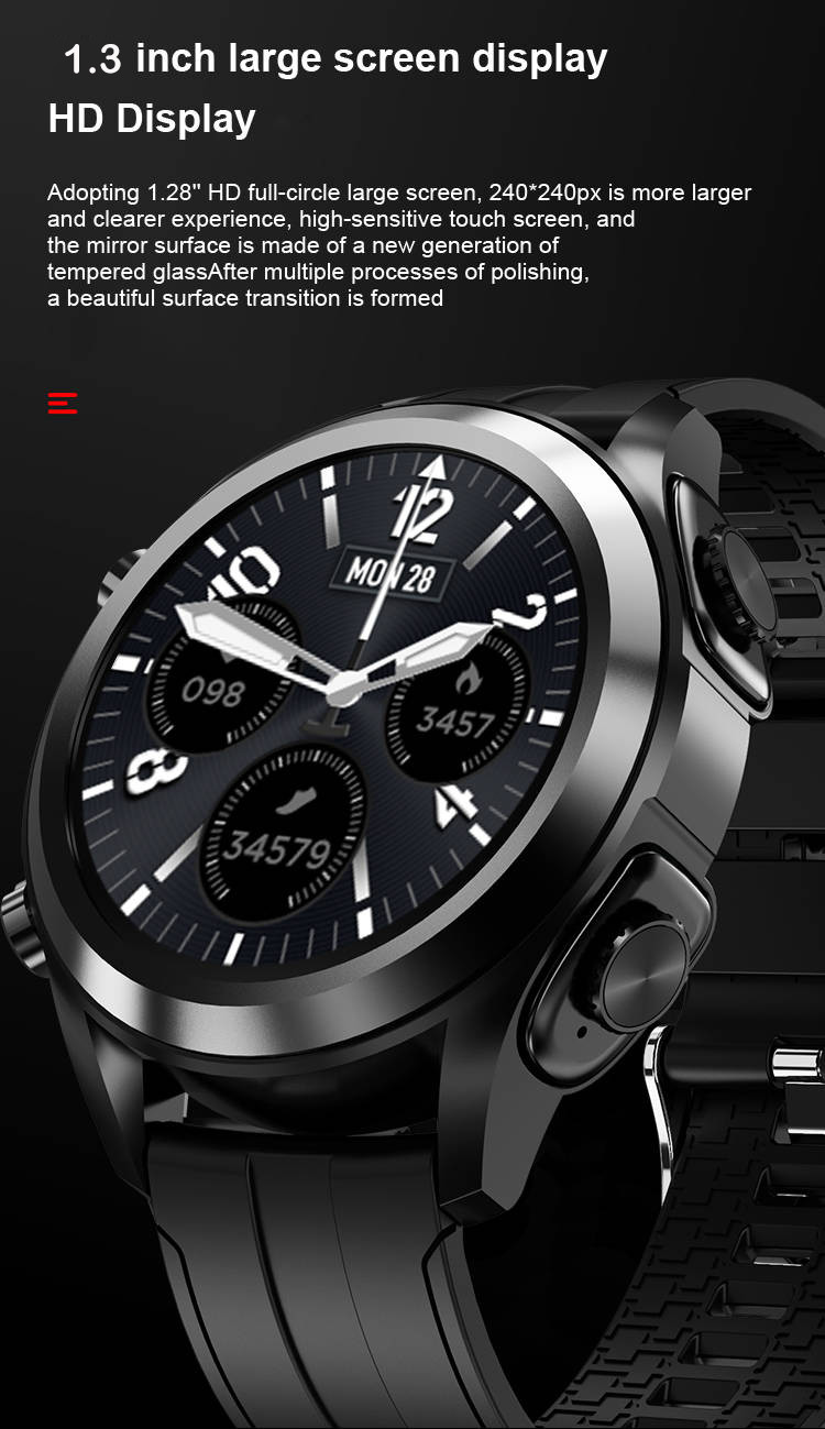Music Control Nordic 52832 Smart Watch With Earphones For Men