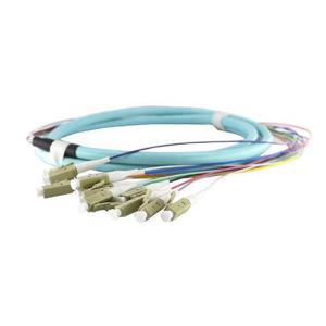 China 12 Cores LC Bundle Fiber Optical Pigtail Multimode 50 / 125um Om3 0.9mm factory