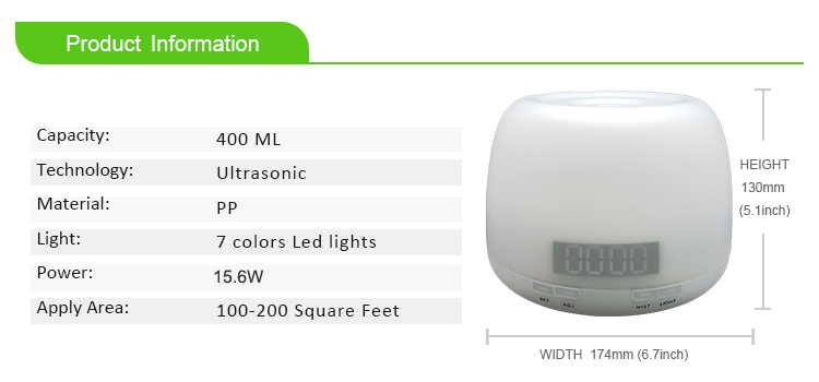Ultrasonic Nebulizer Electronic 400ml Aromatherapy Essential Oil Diffuser