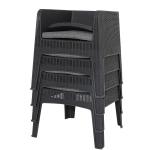 H75mm Table L56cm Chair Rattan Garden Dining Set , 4 Seater Rattan Dining Set