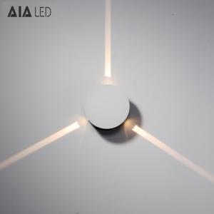 China Steel 5degree 3x1W IP20 modern 3meters distance LED wall light /LED decoration wall light factory