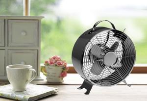 China 9&quot; Personal Retro Metal Desk Fan 4 Aluminium Blade Brushed Nickel Air Cooling factory