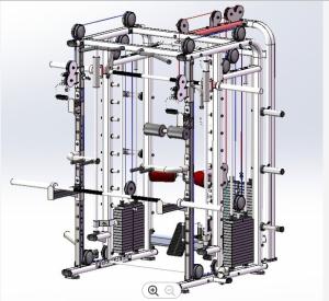 China Mutli Functional Station Home Gym Equipment Chest Leg Curl Press Smith Machine with Squat Power Rack factory