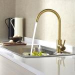 Sink Mixer Gold/Brass Color 304/316 Stainless Steel Kitchen Faucet With Hot/Cold