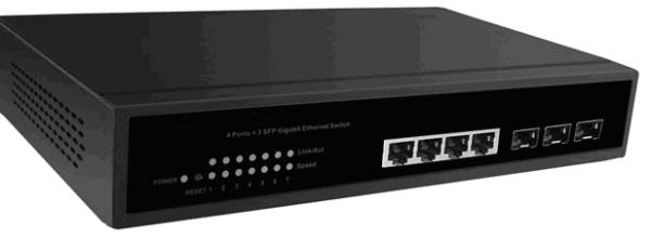 3 Gigabit SFP Web Management Fiber Optic Switches of IGMP Snooping 4 Ports RJ45