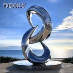 Customized oversized outdoor statue forged twisted geometric stainless steel
