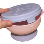 Small Silicone Suction Bowl Plate Cup Baby Silicone Divided Plate Spoon With Lid