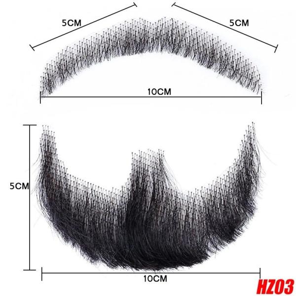 Fake beards, men's realistic human hair synthetic beards, invisible and lifelike