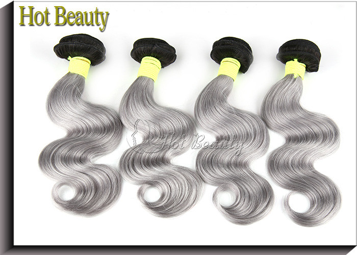 Grey 26 Inch 5A Virgin Brazilian Hair Body Wave Human Hair For Braiding