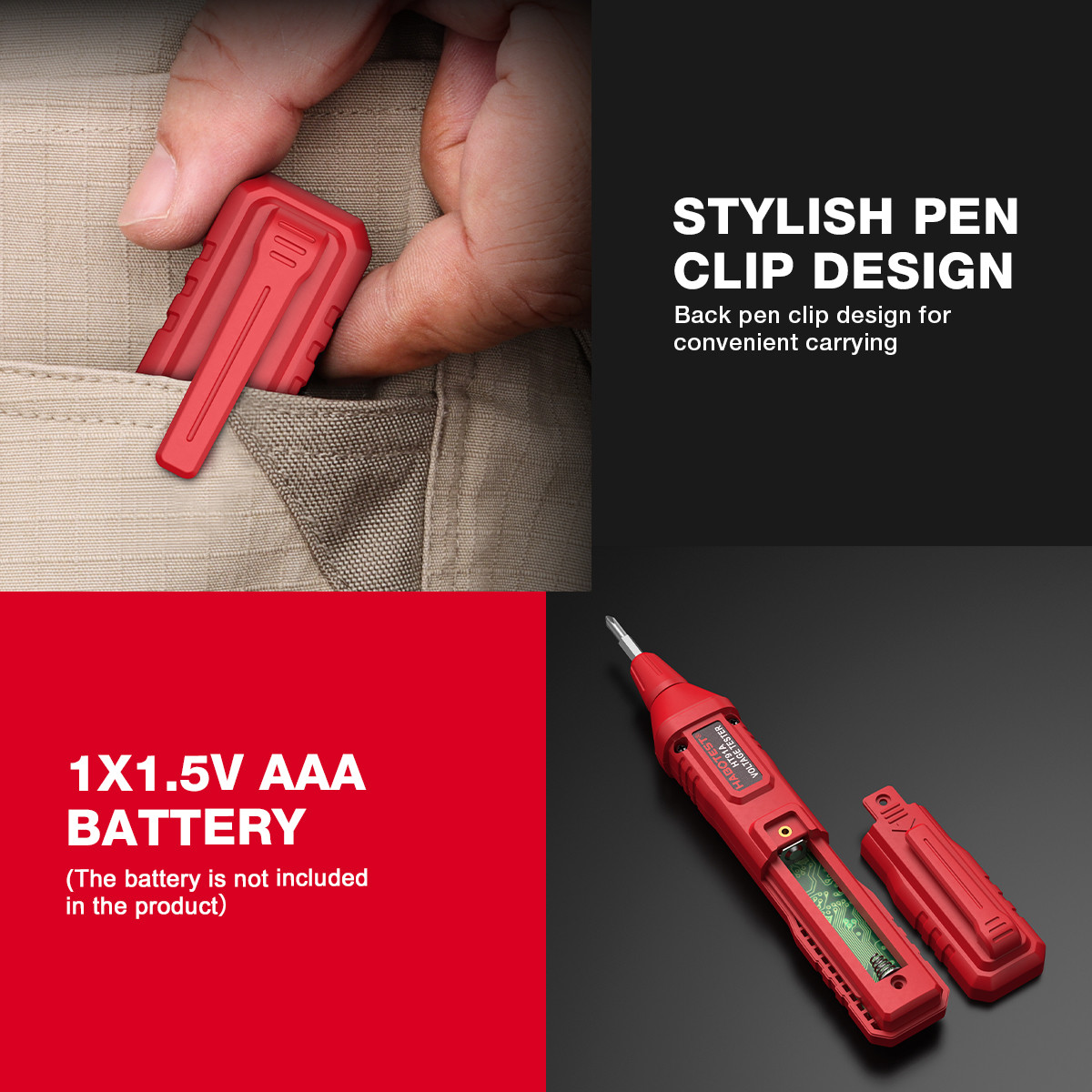 HT91A Non Contact AC Voltage Tester Digital Voltage Detector Electric Test Pen Voltage Tester Pen