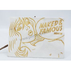 Hot Stomped OEKO PU Leather Jean Patches Girl Pattern