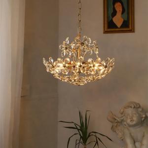 China Led Iron Crystal Pendant Light E14 Light Source D450 X H500 factory