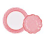 Girls Baby Shower Disposable Party Supplies Red Gingham Praty Tableware