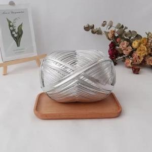 China 100% Polyester 1/0.3NM Metal Cloth Wire For Hand Knitting Storage Basket Bag factory