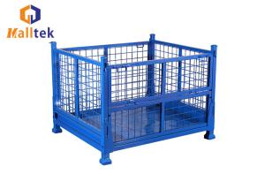China 1000kg Powder Coating Steel Foldable Pallet Storage Cage factory