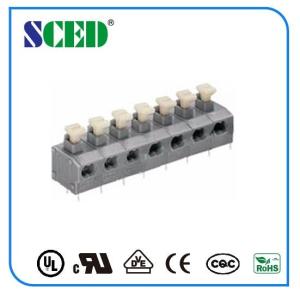 China 7.62mm Center Spacing Screwless Terminal Block Grey Spring Brass factory
