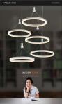 LED Pendant Lightings Flower Shape Round Acrylic Aluminium 60w Black