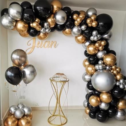 110pcs Balloon Arch Garland Kit Chrome Gold Latex Black Balloons Wedding,Party Birthday Balloons