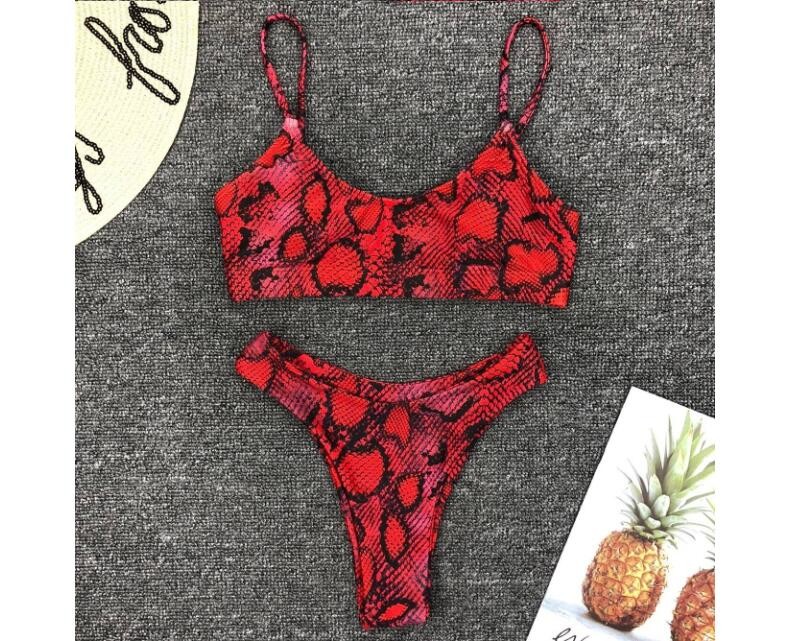 Womail Alluring Biquini Leopard Printed Bikini Push-Up Padded Swimwear Women's