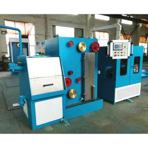 PLC Copper Wire Production Line Fully Automatic Dual Reel Take Up Horizontal