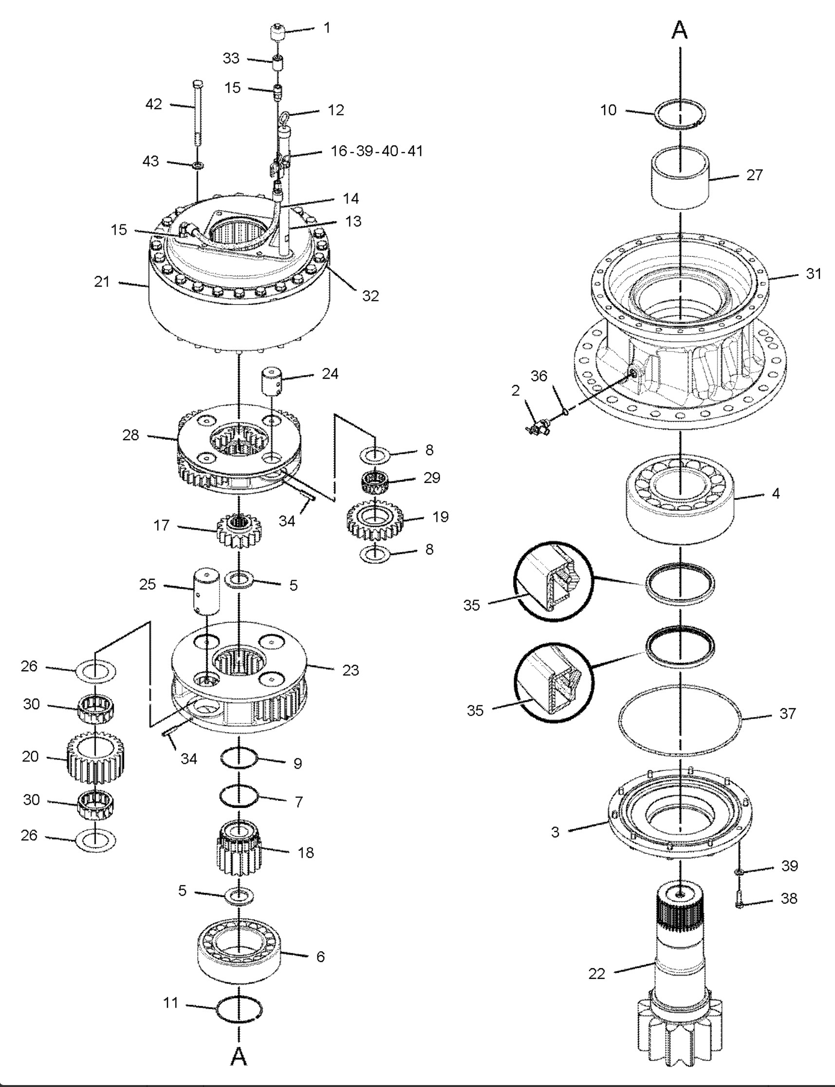 Construction Machinery Parts Excavator Gear E330C E330D E336D