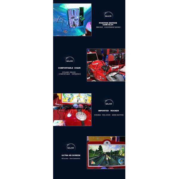 Children Coin Operated Racing Video Game Machine With Dynamic Music