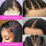 13x4 Transparent Lace Front Wig Bone Straight Human Hair Wig PrePlucked