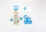Organic Cotton Muslin Monogrammed Baby Blankets With Hanging Toy / Velcro Hands