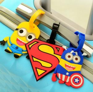 China Eco-friendly Customized Embossed Cartoon Rubber Soft PVC Luggage Tag for Travel Tag factory