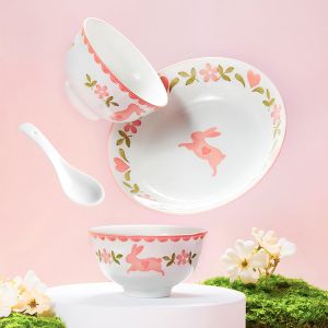 Custom Ceramic Dinnerware Microwave Dishwasher Safe Compliant With FDA