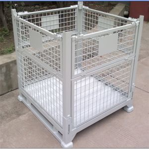 Steel Collapsible Pallet Container , Stackable Rigid Wire Containers With