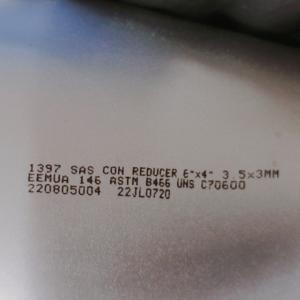 China Butt Weld Concentric Eccentric Pipe Eemua 146 UNS C7060x factory