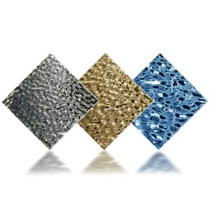 China 1000mm Width Stainless Steel Square Plate 316 Grade 3D Stamped Water Ripple factory