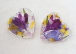 Best Seller Dancing Butterfly Heart Shape Purple Color Crystal Earrings 925