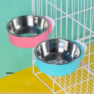 China Plastic Pet Feeder Bowls Attach Crate Bowls For Cat Dog Cages factory
