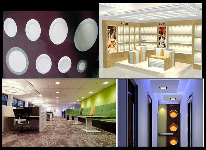 Flat LED Panel Light Lamp, Dimmable Round Ultrathin LED Recessed Downlight, Panel Ceiling Lighting with LED Driver