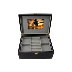 China panio paint usb upload video luxury box video jewerly video player box with compartments lcd invitation card factory