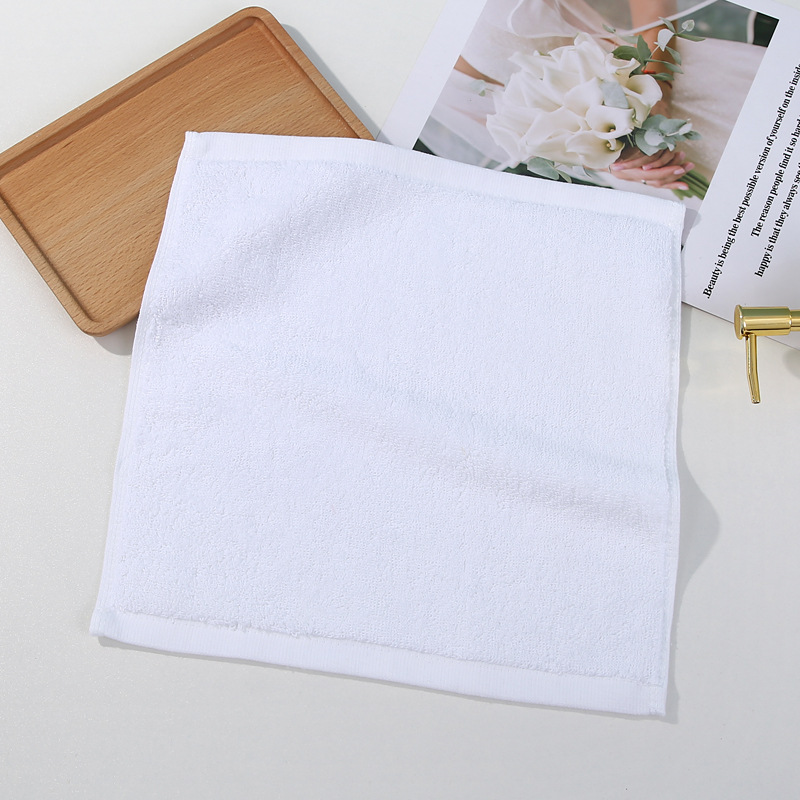 ALL Age Group Rectangle 100% Cotton White Small Square Face Towel for Luxury Hotel