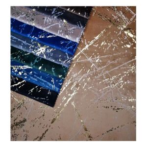 Shrink Resistant Embossed Foil Velvet Fabric Printed Knitted Fabric