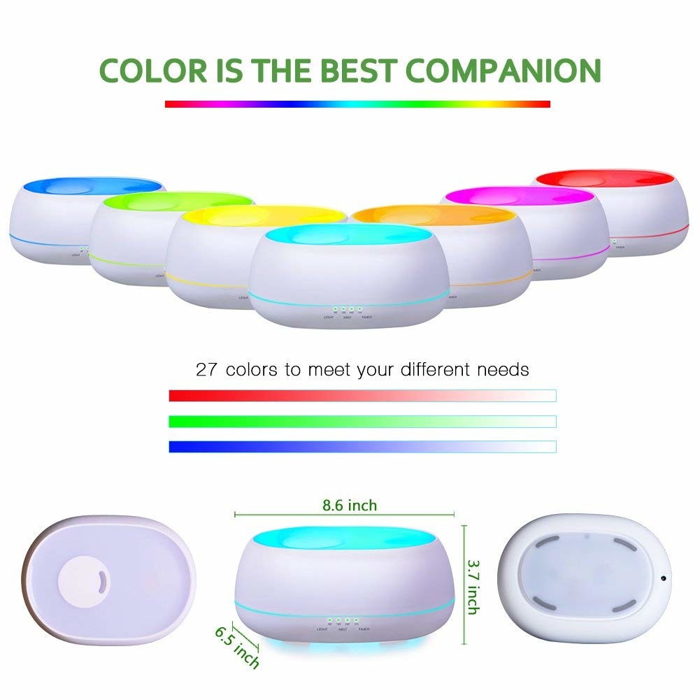 500ml Ultrasonic Plastic Aroma Diffuser With Remote Controller