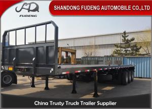 China Q345B 3 Axles 60t 20ft 40ft Flatbed Container Trailer factory