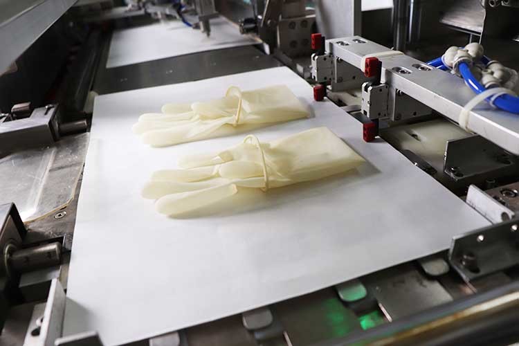 Medical 300mm Surgical Glove Packing Machine PLC Automatic Control