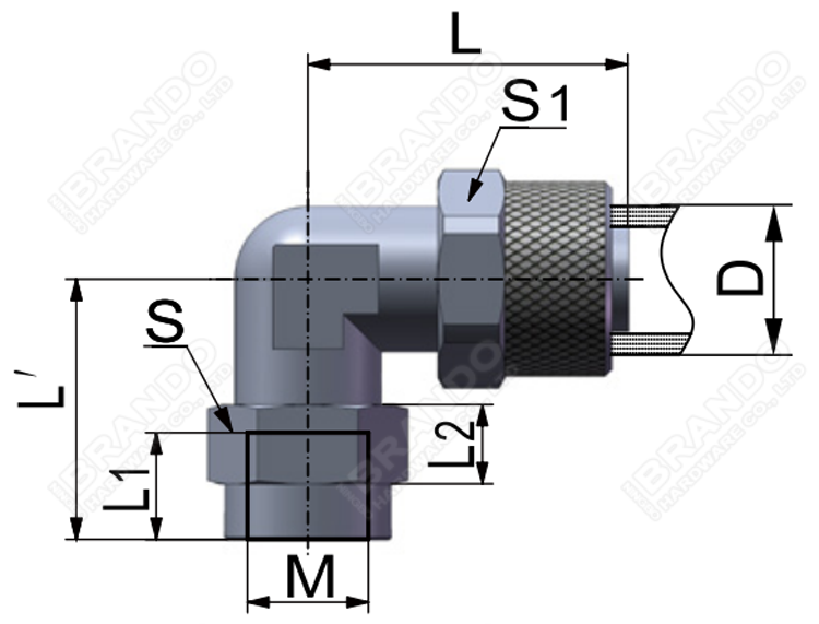 Fast Twist Pneumatic Hose Fitting Female 90 Degree Elbow 1/8'' 1/4''