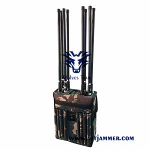 China Cell Phone Backpack Jammer 6 Bands 80W High Power Easy Operation Long Life Cycles factory